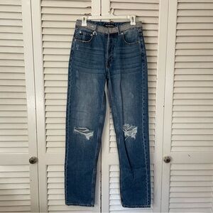 Neon Blonde Glitter Belt Straight Leg Jeans